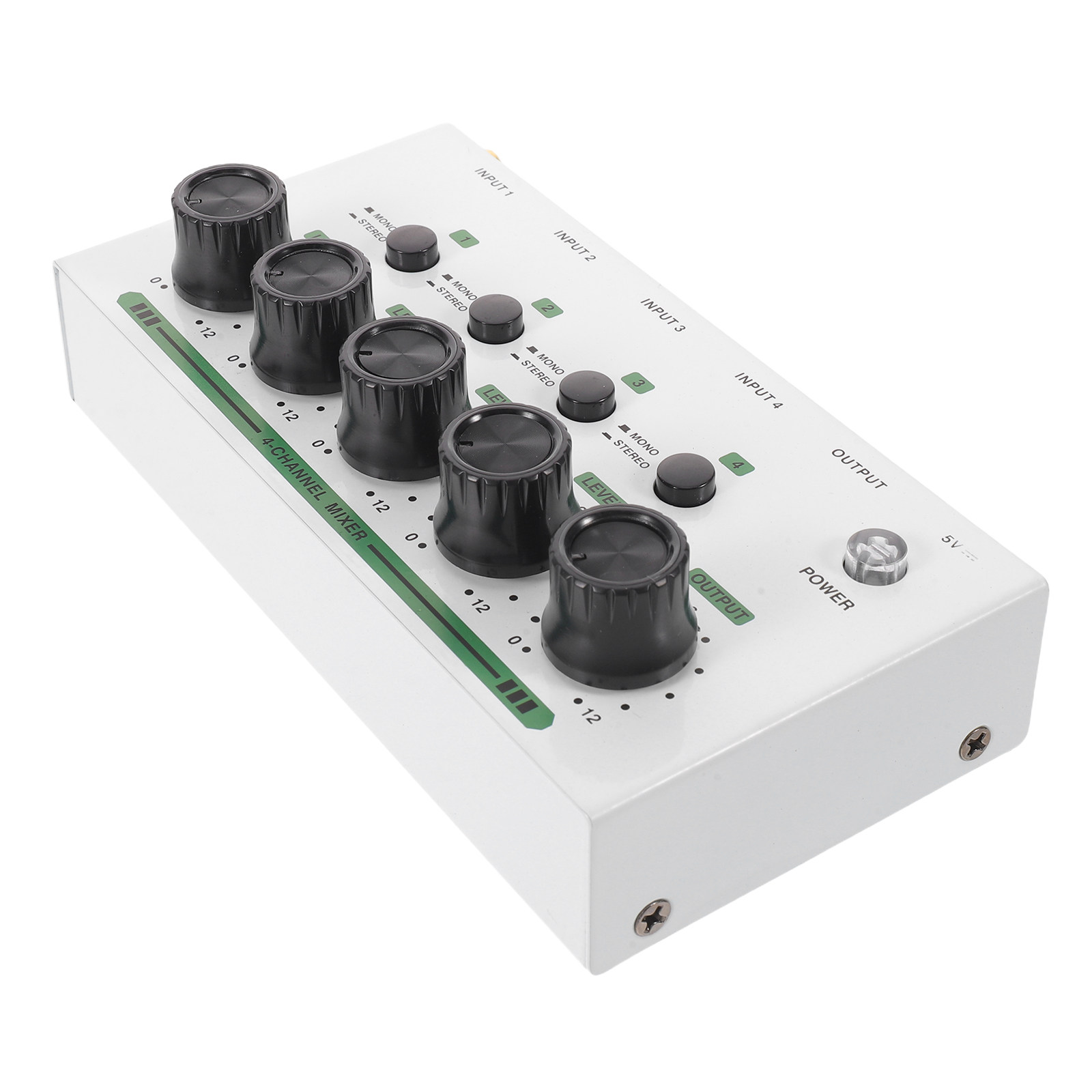 Audio Mixer 4 Channel - خلاط صوت احترافي أبيض بـ 4