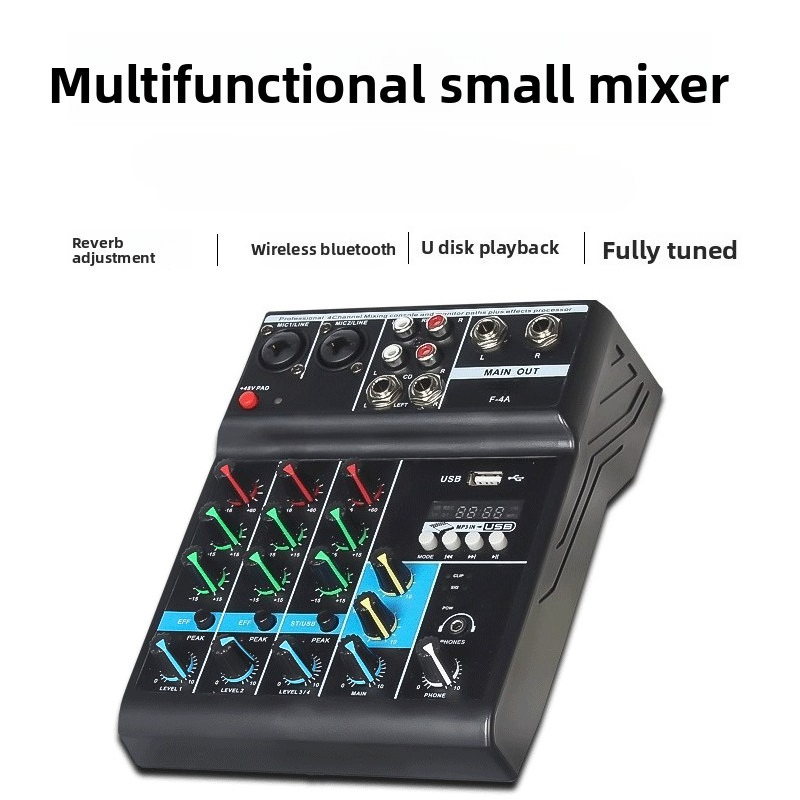Audio Mixer 4 Channel - خلاط صوت احترافي بـ 4 قنوات،