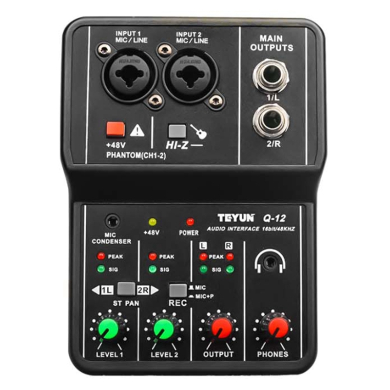 Audio Mixer 4 Channel - Q-12 بطاقة الصوت الصوت خلاط الصوت