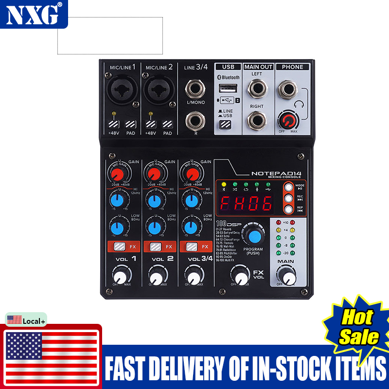 Audio Mixer 4 Channel - خلاط صوت NXG AD14 رباعي القنوات