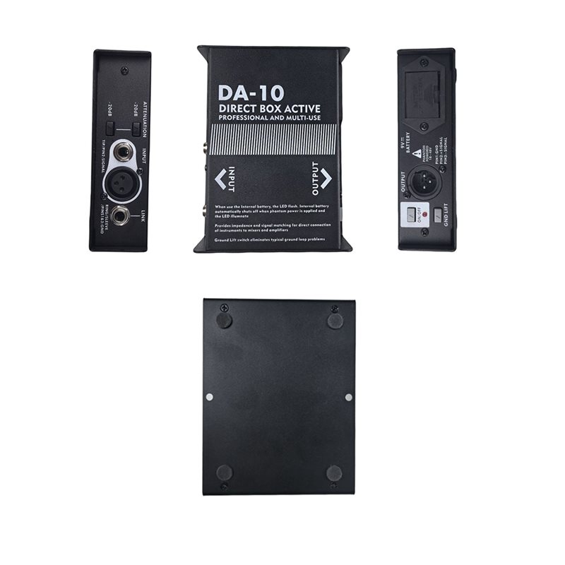 AU61-Da-10 صندوق DI نشط مع محو - مراجعة Audio Music Isolator وسعره