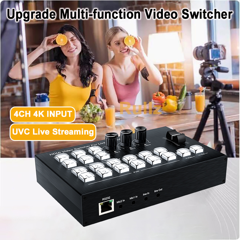 جهاز مزج فيديو HDMI رباعي القن - مراجعة Audio Mixer 4 Channel وسعره