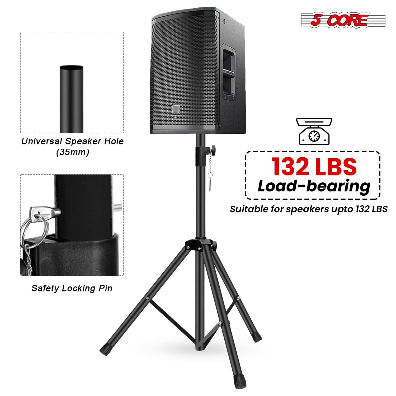 حامل سماعات بخمسة أرجل قابل لل - مراجعة Speaker Stand Tripod وسعره