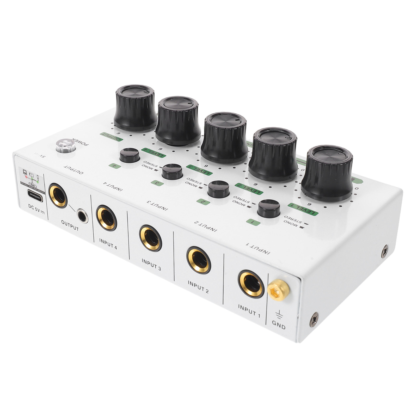 خلاط صوت احترافي أبيض بـ 4 قنو - مراجعة Audio Mixer 4 Channel وسعره