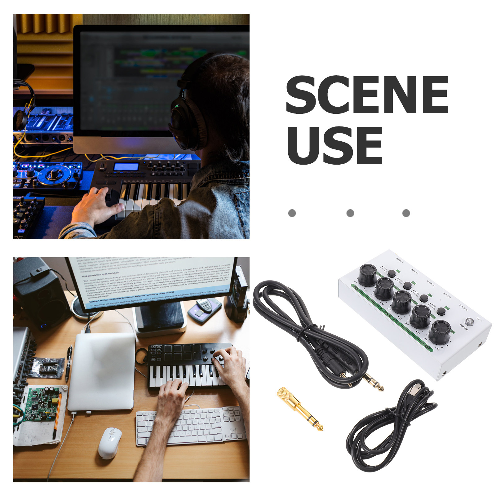 خلاط صوت احترافي أبيض بـ 4 قنو - مراجعة Audio Mixer 4 Channel وسعره