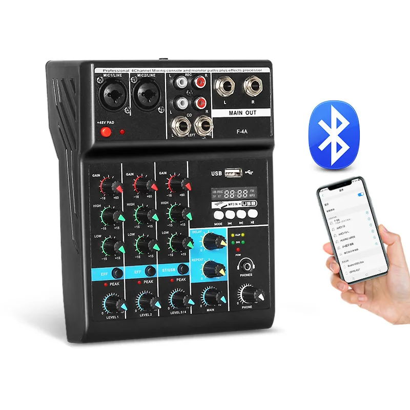 خلاط صوت احترافي بأربع قنوات ل - مراجعة Audio Mixer 4 Channel وسعره