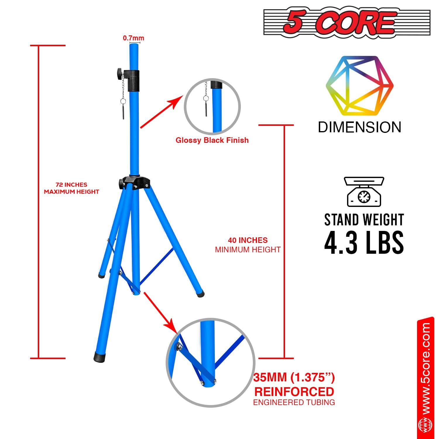 حامل سماعات بخمسة أذرع قابل لت - مراجعة Speaker Stand Tripod وسعره