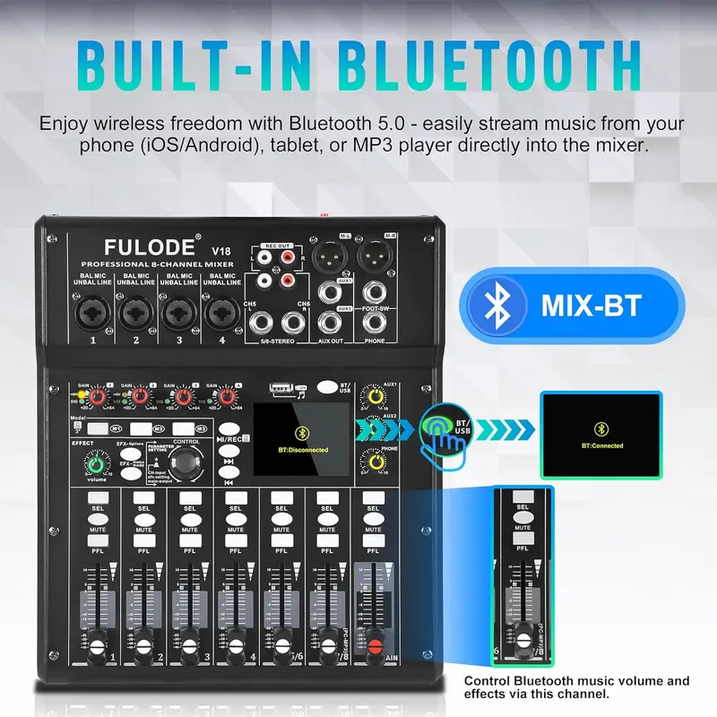 فولودي وحدة مزج صوت 4/8 قنوات  - مراجعة Audio Mixer 4 Channel وسعره