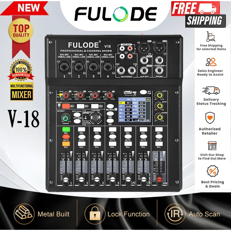 فولودي وحدة مزج صوت 4/8 قنوات  - مراجعة Audio Mixer 4 Channel وسعره