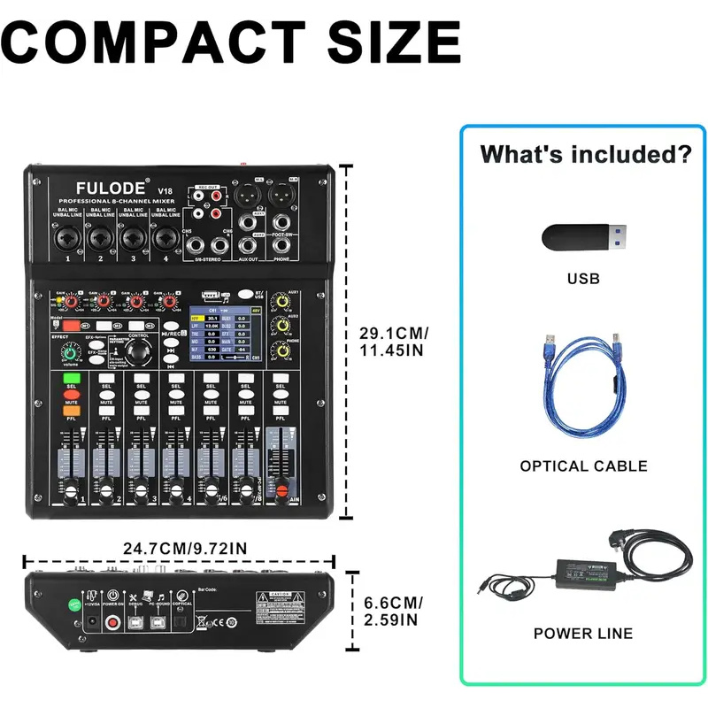 فولودي وحدة مزج صوت 4/8 قنوات  - مراجعة Audio Mixer 4 Channel وسعره