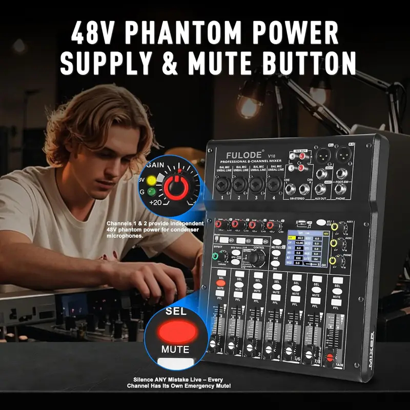 فولودي وحدة مزج صوت 4/8 قنوات  - مراجعة Audio Mixer 4 Channel وسعره