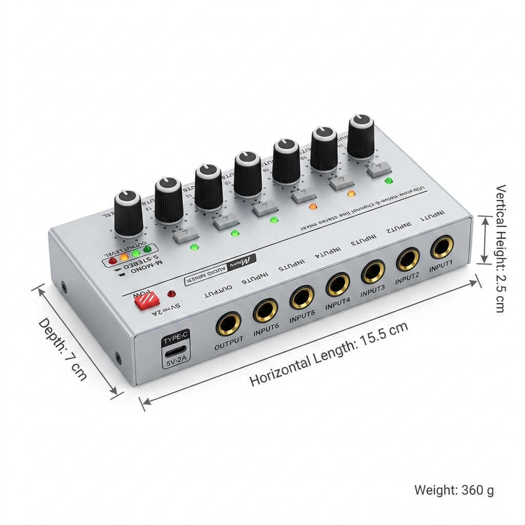 خلاط صوت محمول منخفض الضوضاء ل - مراجعة Audio Mixer 4 Channel وسعره