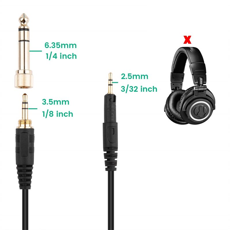 كابل AB33-ATH-M50x، سلك AUX مل - مراجعة Audio Technica Headphone Ath-M50X وسعره
