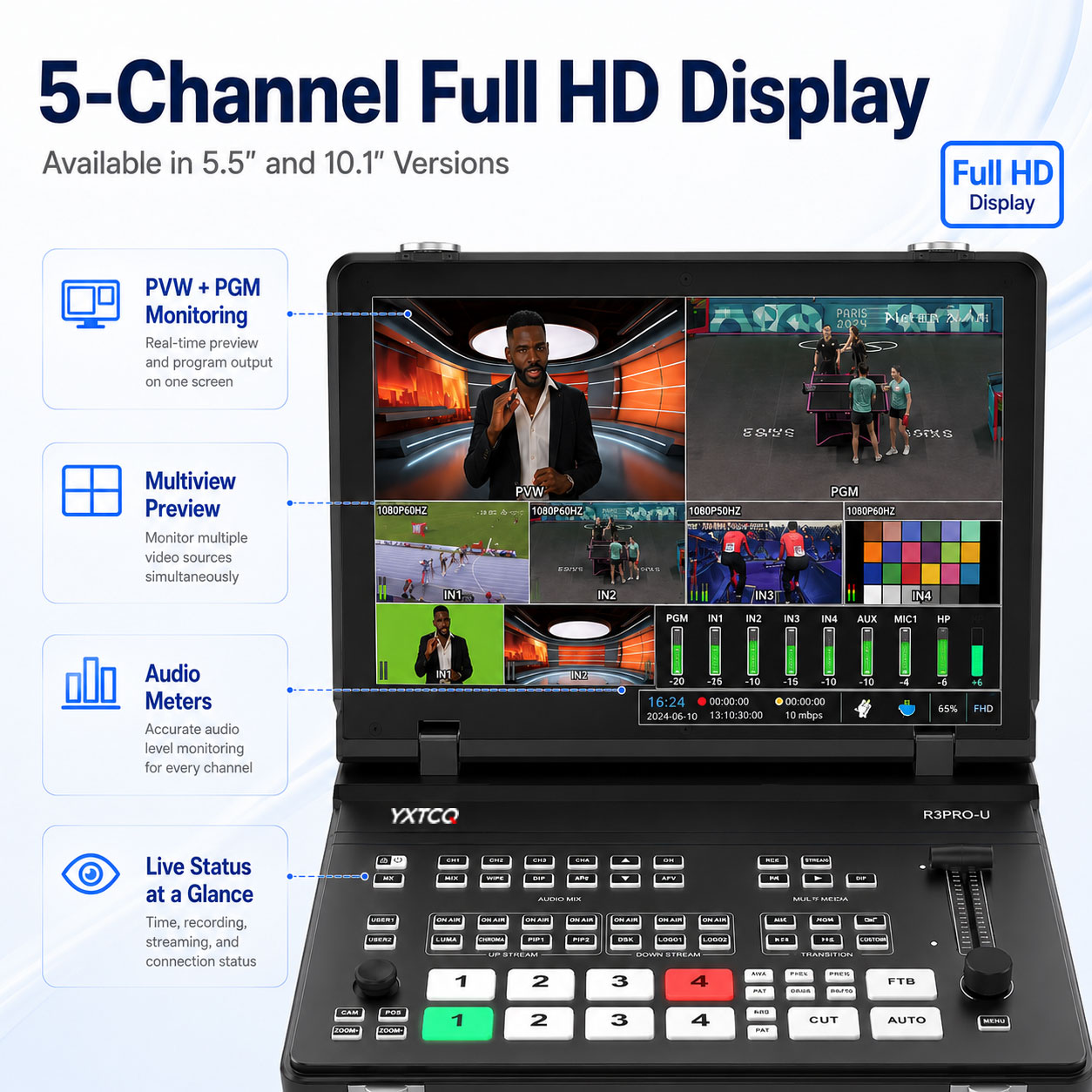 جهاز تحويل الفيديو المباشر YXT - مراجعة Audio Mixer 4 Channel وسعره