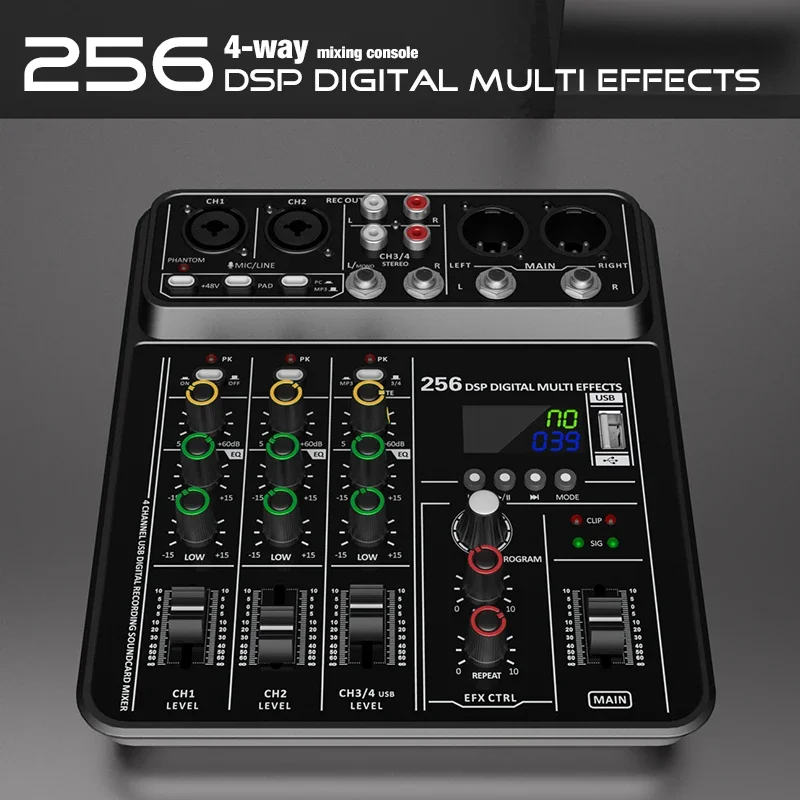 خلاط صوتي مع بلوتوث وتسجيل عبر - مراجعة Audio Mixer 4 Channel وسعره
