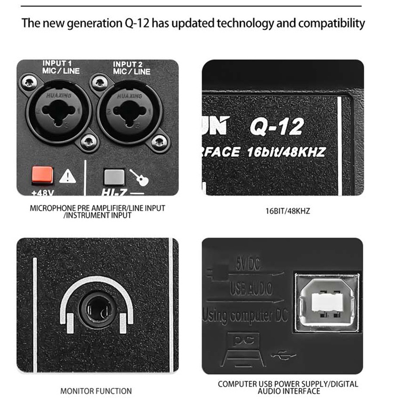 Q-12 بطاقة الصوت الصوت خلاط ال - مراجعة Audio Mixer 4 Channel وسعره