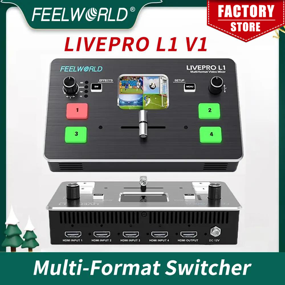 Feelworld LIVEPRO L1 4xHDMI مد - مراجعة Audio Mixer 4 Channel وسعره
