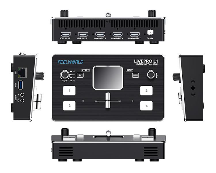 Feelworld LIVEPRO L1 4xHDMI مد - مراجعة Audio Mixer 4 Channel وسعره