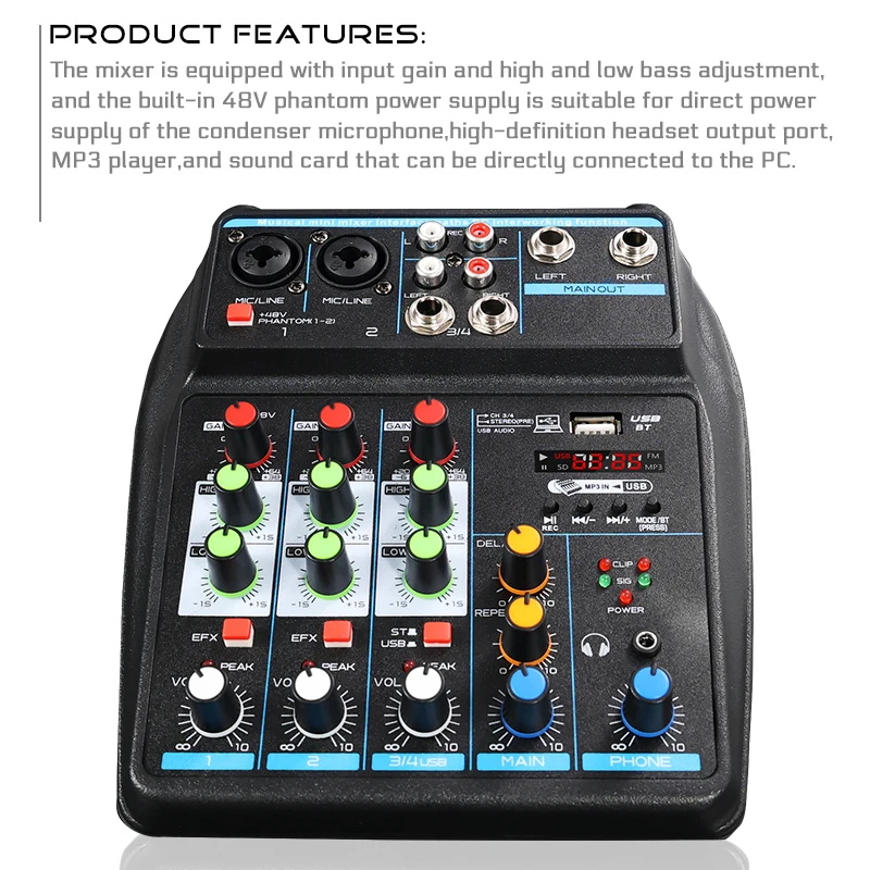 خلاط صوت USB صغير بـ 4 قنوات م - مراجعة Audio Mixer 4 Channel وسعره