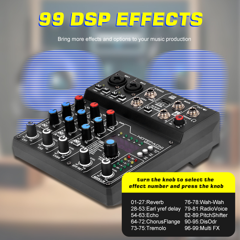 خلاط صوت NXG AD14 رباعي القنوا - مراجعة Audio Mixer 4 Channel وسعره